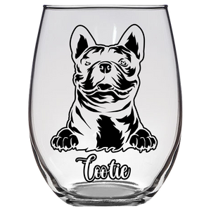 Tootie - French Bulldog Stemless Wine Glass