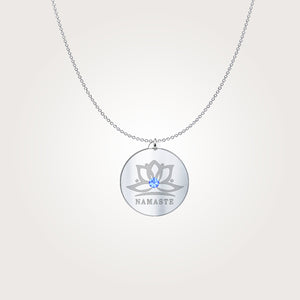 Namaste - Silver Necklace + Sapphire