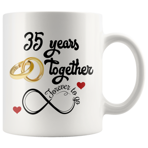 35th Wedding Anniversary Gift For Him And Her, Married For 35 Years, 35th Anniversary Mug For Husband & Wife, 35 Years Together With Her ( 11 oz )