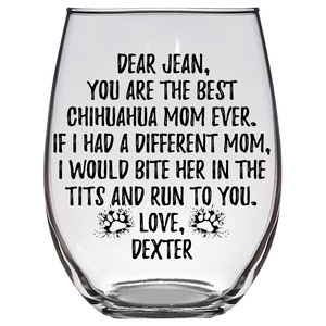 Jean Dexter Chihuahua Dog Mom Wine Glass