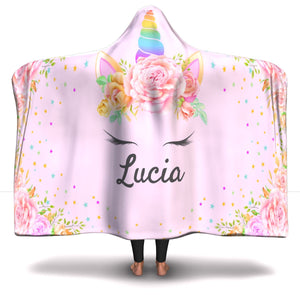 Personalized Unicorn Hooded Blanket - Lucia