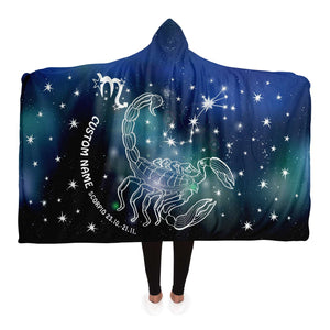 Personalized Scorpio Horoscope Zodiac Star Sign Hooded Blanket