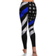 Police Support Blue USA Flag Leggings