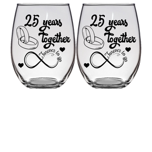 FTG - 25th Anniversary Stemless Wine Glass - Clear