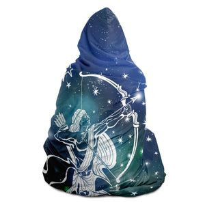 Personalized Sagittarius Horoscope Zodiac Star Sign Hooded Blanket