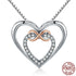 Elegant Infinity Love Double Heart Pendant Necklace - 925 Sterling Silver