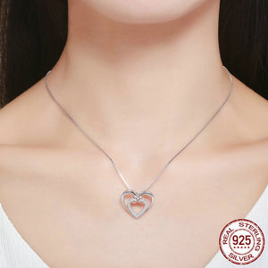 Elegant Infinity Love Double Heart Pendant Necklace - 925 Sterling Silver - Freedom Look