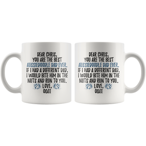 Personalized Aussiedoodle Dog Ogee Dad Chris Coffee Mug (11 oz)