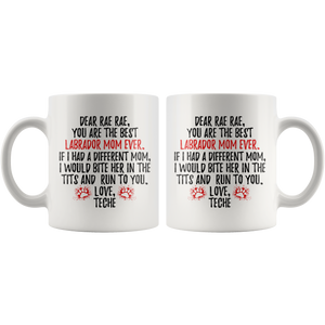 Personalized Labrador Dog Teche Mom Rae Rae Coffee Mug (11 oz)