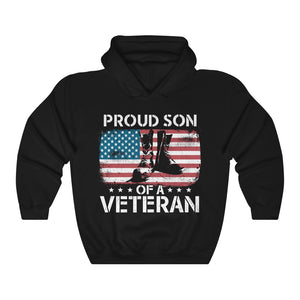 US Flag Army Military Proud Son Of A Veteran Brave Soldiers Unisex Hoodie