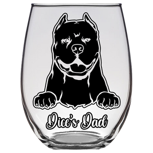 Dice's Dad American Bully Stemless Wine Glass