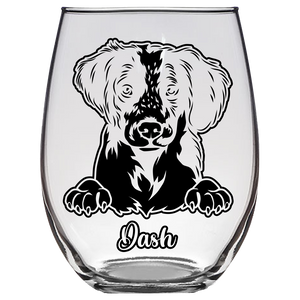 Dash Brittany Spaniel Dog Stemless Wine Glass