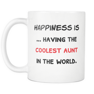Choose Happiness Mug - Best Effin Aunt Mug - Coolest Aunt Ever Mug - Aunt Definition Mug - Awesome Auntie Mug (11 oz) - Freedom Look