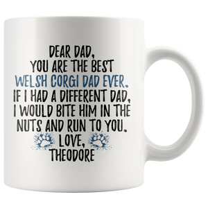 Personalized Welsh Corgi Dog Theodore Dad Coffee Mug (11 oz)