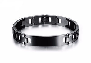 Black/Silver Stainless Steel Lord's Prayer Bible Cross Bracelet - Freedom Look