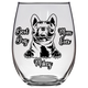 Mikey Frenchie Dog Mom Stemless Wine Glass