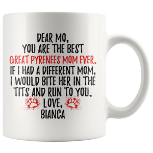 Personalized Great Pyrenees Dog Bianca Mom Mo Coffee Mug (11 oz)