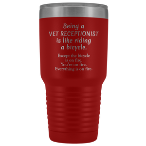 Vet Receptionist Tumbler Funny Gift, Vet Office Worker, Veterinary Medicine Tumbler, Veterinary Assistant Present, Vet Nurse Tumbler (30 oz)