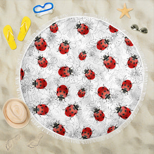 Ladybugs & Flowers Beach Blanket