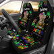 Autism Awareness Elephant Sunflower Personalized Black Car Seat Cover (Set of 2)