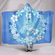 Peace Hippie Blue Hooded Blanket