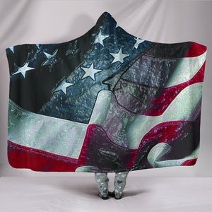 USA Dark Flag Hooded Blanket