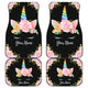Front And Back Unicorn Car Mats (Set of 4) - Black Style