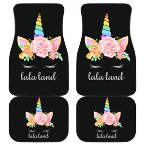 Lala land - Personalized Unicorn Front And Back Car Mats (Set Of 4)