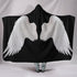White Angel Wings Cozy Warm Hooded Sherpa And Microfiber Blanket With Hood