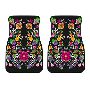 Floral, Flowers Beadwork-01  Set of 2 Car Mats