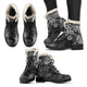 3D Floral Doodle-able Faux Fur Lined Women's Vegan-Friendly Leather Men's Boots