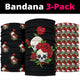Skull Couple Roses (Black) - Bandana 3 Pack - Mask