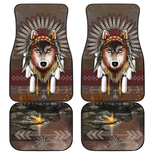 Native American - Wolf - Universal Front and Back Car Mats Gift (Set of 2 or 4)