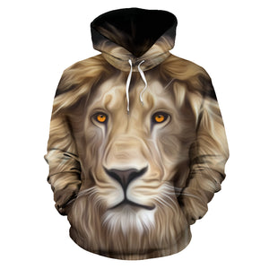 Realistic Lion All Over Hoodie