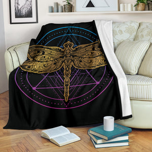 Circle Dragonflies Premium Blanket For Youth And Adults