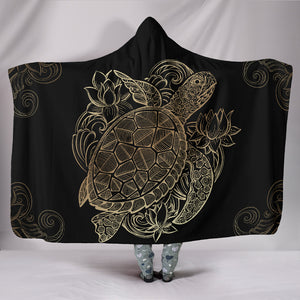 Golden Sea Turtle Hooded Blanket - Freedom Look