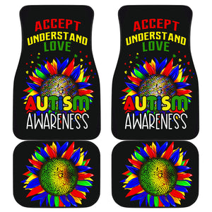 Autism Awareness Sunflower Car Mats Cover Gift (Set of 2 or 4)