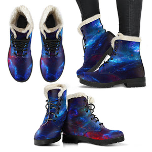 Cosmos Faux Fur Lined Womens Booties Vegan-Friendly Leather Woman Boots