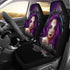 Sugar Skull Flowers Purple - Set of 2 Universal Front Car Seat Covers Protection