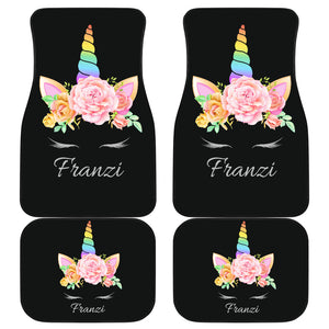 Franzi - Personalized Unicorn Front And Back Car Mats