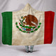 Mexican Flag - Cozy Warm Hooded Sherpa And Microfiber Blanket With Hood