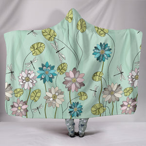 Peace Lotus Dragonfly Hooded Blanket