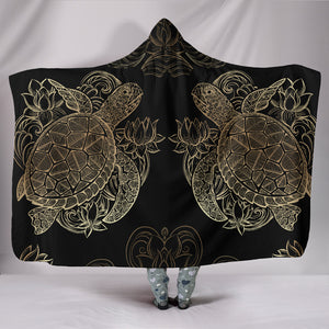 Golden Sea Turtle Hooded Blanket - Freedom Look