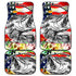 Fishing Big Fish US Flag - Front and Back Car Mats Gift (Set or 4)