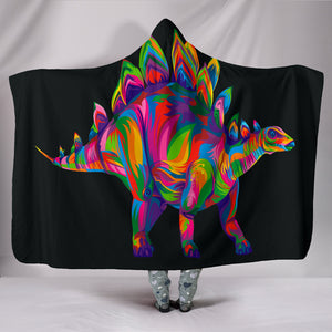 Stegosaurus Cozy Warm Hooded Sherpa And Microfiber Blanket With Hood