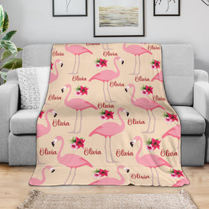 Blanket-Floral and flamingo 8200