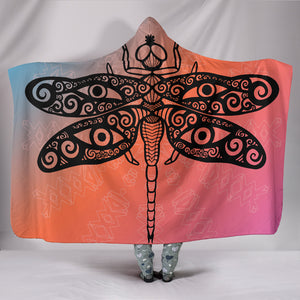 Swirly Wings Dragonfly Hooded Blanket