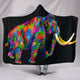 Wooly Mammoth Cozy Warm Hooded Sherpa And Microfiber Blanket With Hood