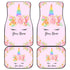 Unicorn Car Mats (Set Of 4) With Custom Name