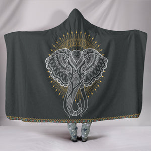 Elephant Abstract Hooded Blanket